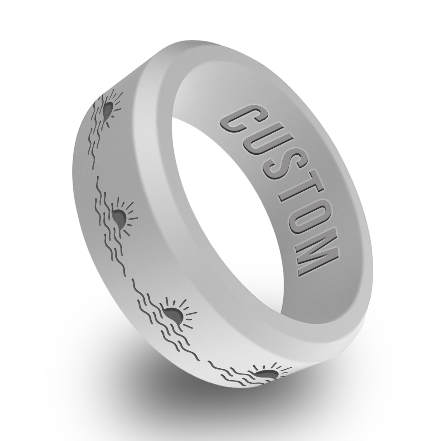 Sunrise Personalized Silicone Beveled Ring