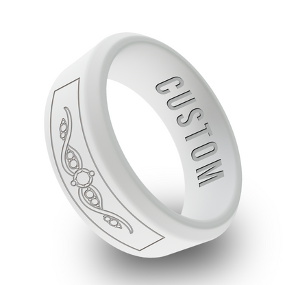 Diamond 3 Personalized Silicone Beveled Ring