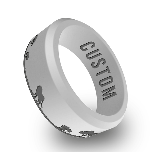 Lion Jungle Personalized Silicone Beveled Ring