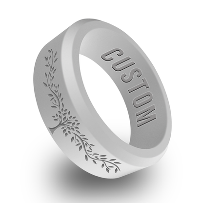 Tree of Life Personalized Silicone Beveled Ring