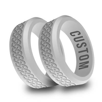 2pcs Celtic Personalized Silicone Beveled Rings