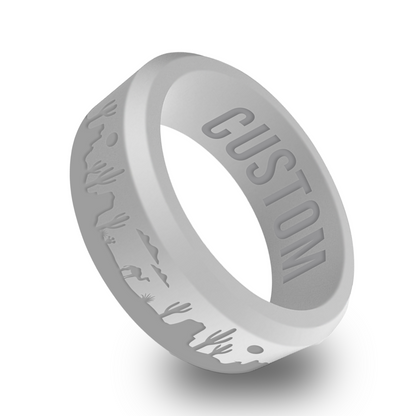 Desert Boho Personalized Silicone Beveled Ring