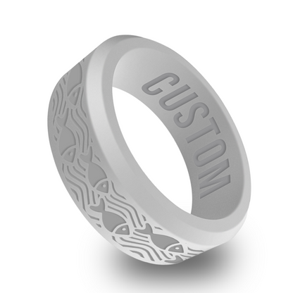 Fish Ocean Personalized Silicone Beveled Ring