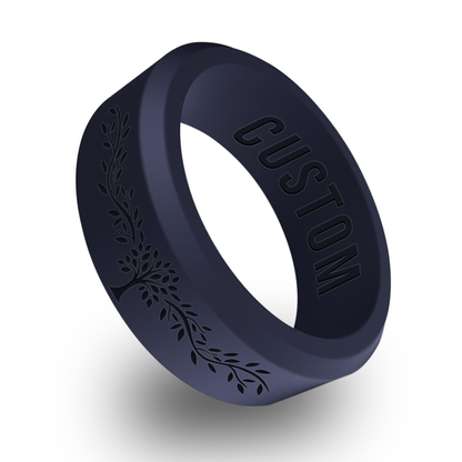 Tree of Life Personalized Silicone Beveled Ring
