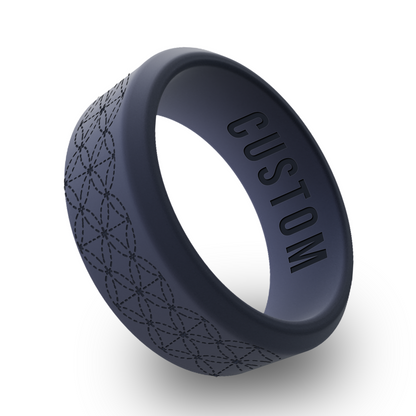 Japanese Sashiko Personalized Silicone Beveled Ring