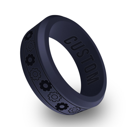 Gear Spinner Personalized Silicone Beveled Ring