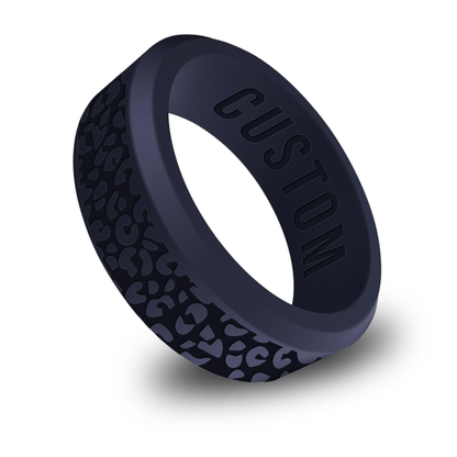 Leopard Pattern Personalized Silicone Beveled Ring