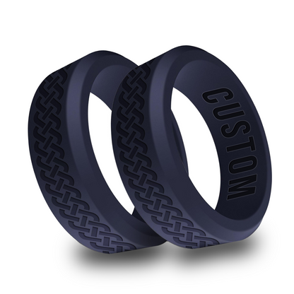 2pcs Celtic Personalized Silicone Beveled Rings