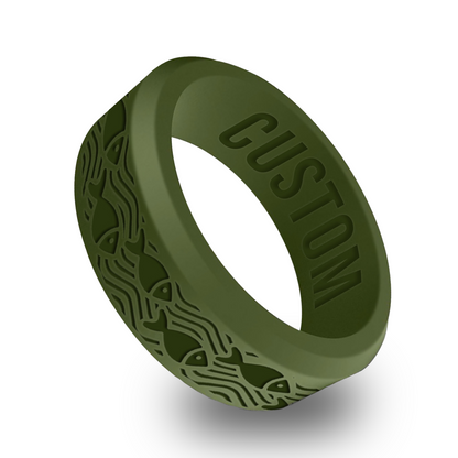 Fish Ocean Personalized Silicone Beveled Ring