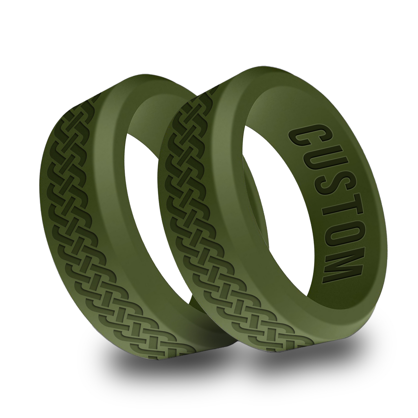 2pcs Celtic Personalized Silicone Beveled Rings