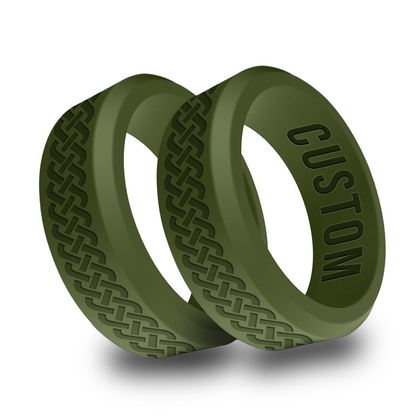 2pcs Celtic Personalized Silicone Beveled Rings