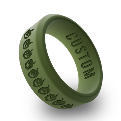 Halloween 1 Personalized Silicone Beveled Ring