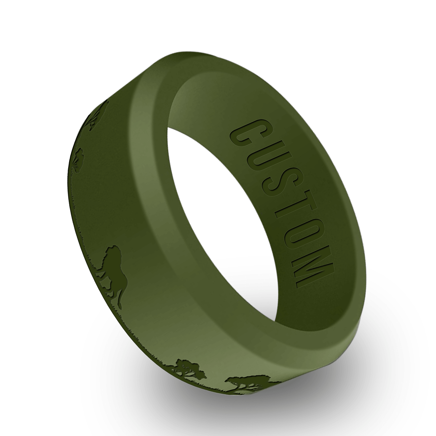 Lion Jungle Personalized Silicone Beveled Ring