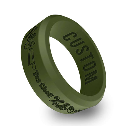 Yes Chef Personalized Silicone Beveled Ring