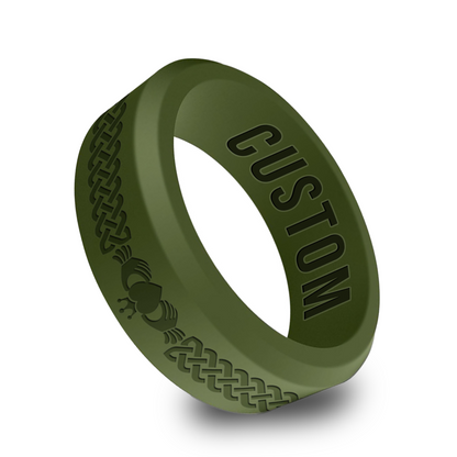 Claddagh Personalized Silicone Beveled Ring