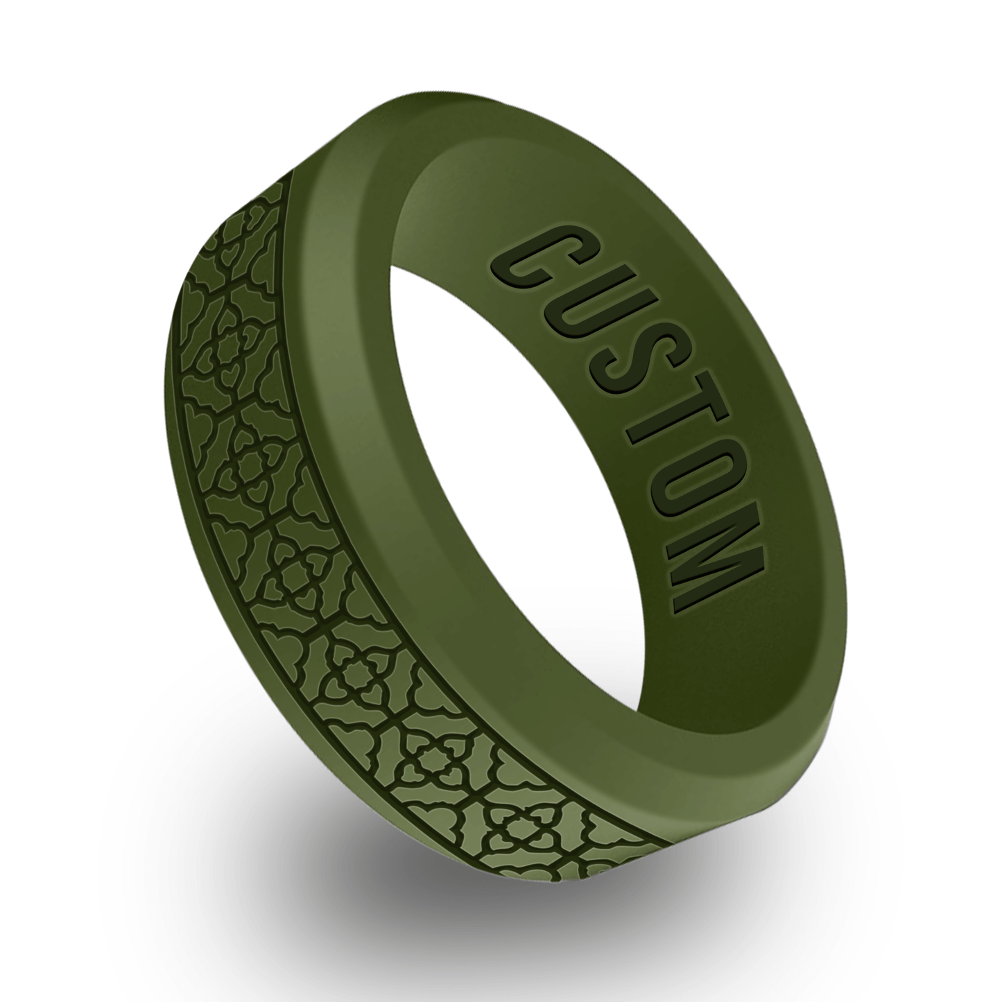 Celtic Lattice Personalized Silicone Beveled Ring