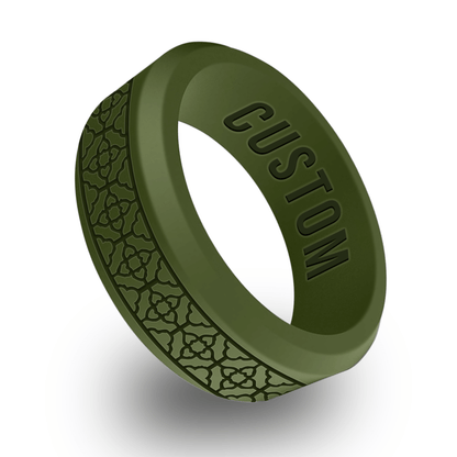 Celtic Lattice Personalized Silicone Beveled Ring