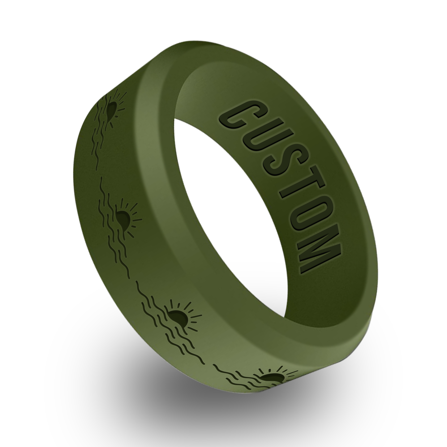 Sunrise Personalized Silicone Beveled Ring
