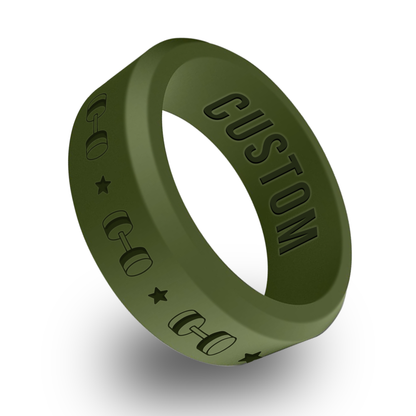 Powerlifter Personalized Silicone Beveled Ring