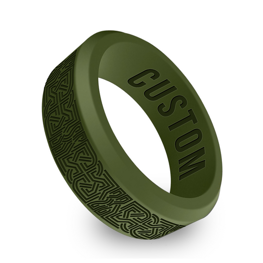 Celtic Knot Ring Personalized Silicone Beveled Ring