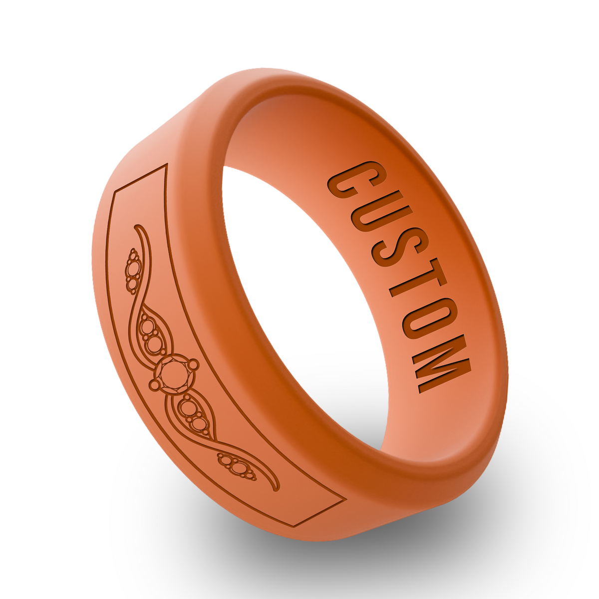 Diamond 3 Personalized Silicone Beveled Ring