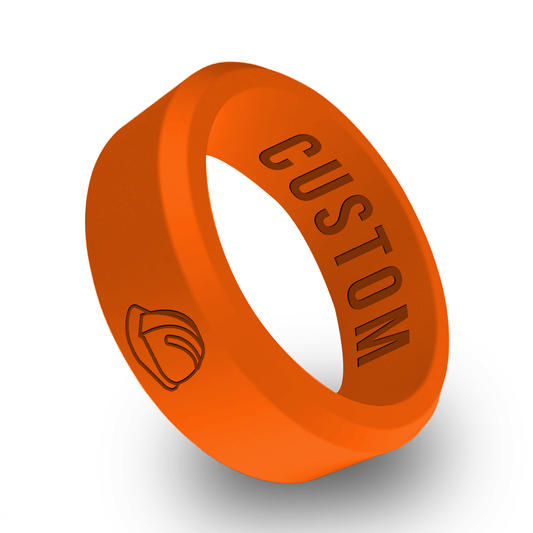 Orange Helmet Ring Personalized Silicone Beveled Ring