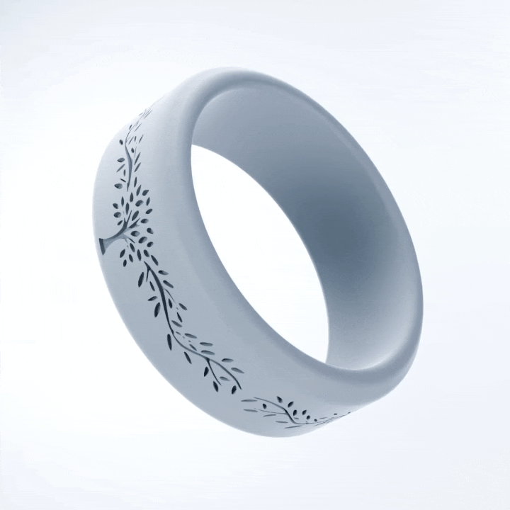 Tree of Life Personalized Silicone Beveled Ring